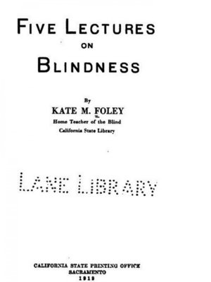 cover image of Five Lectures on Blindness